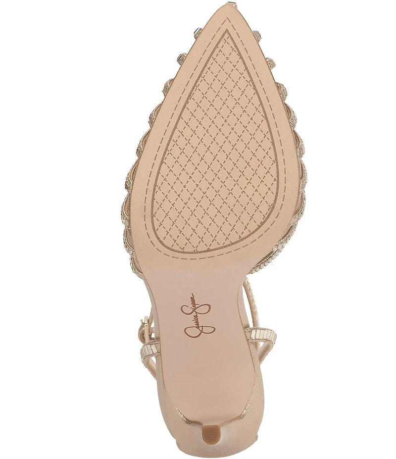 Jessica Simpson Paveri Strappy Rhinestone Embellished Caged Dress Pumps