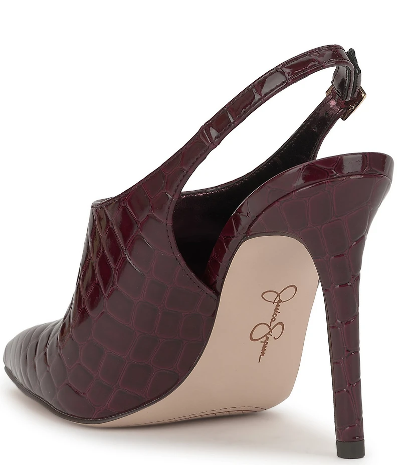 Jessica Simpson Pavie Croc Embossed Pointed Toe Heels