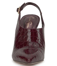 Jessica Simpson Pavie Croc Embossed Pointed Toe Heels