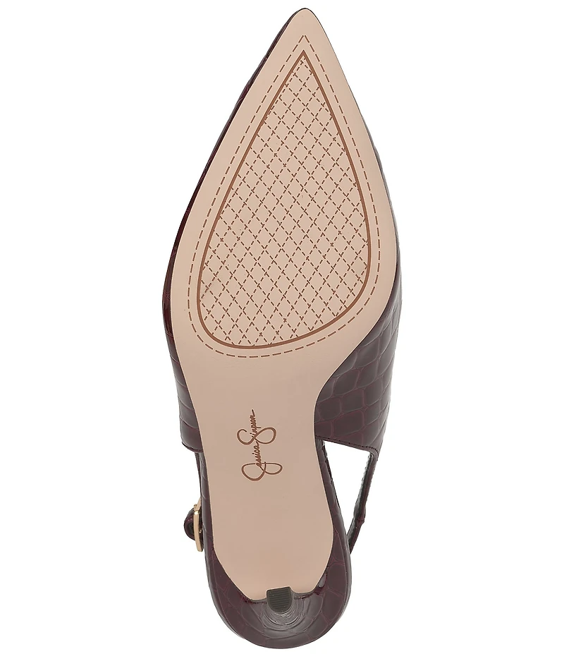 Jessica Simpson Pavie Croc Embossed Pointed Toe Heels