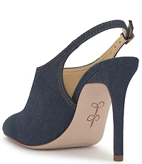 Jessica Simpson Pavie Denim Pointed Toe Stiletto Mules