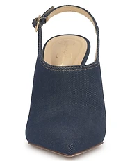 Jessica Simpson Pavie Denim Pointed Toe Stiletto Mules