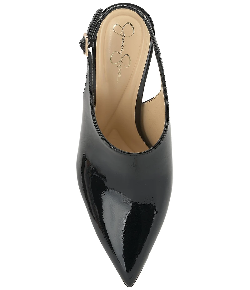 Jessica Simpson Pavie Patent Pointed Toe Stiletto Mules