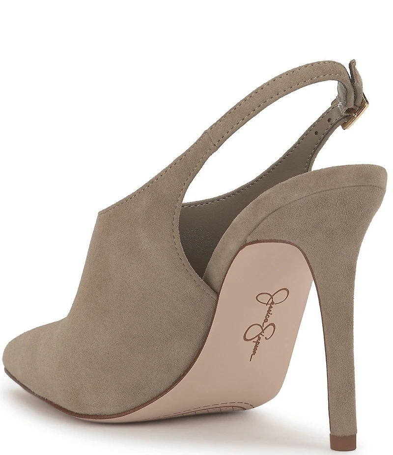 Jessica Simpson Pavie Suede Pointed Toe Heeled Mules