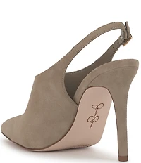Jessica Simpson Pavie Suede Pointed Toe Heeled Mules