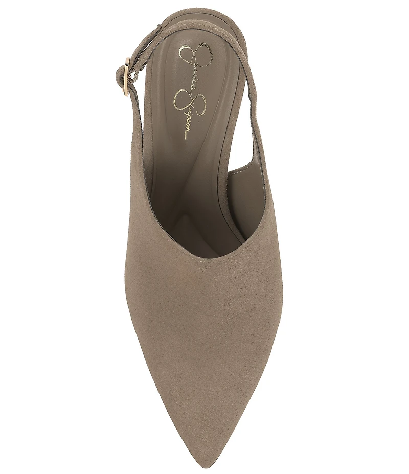 Jessica Simpson Pavie Suede Pointed Toe Heeled Mules