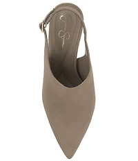 Jessica Simpson Pavie Suede Pointed Toe Heeled Mules