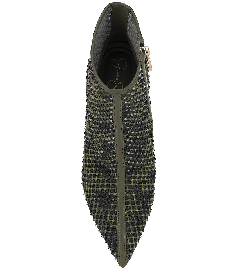 Jessica Simpson Pazra Camo Mesh Heeled Booties