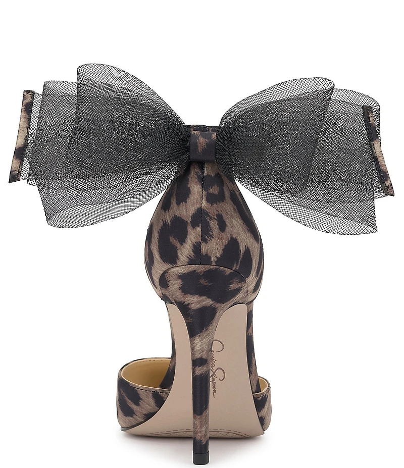 Jessica Simpson Phindies Leopard Print Tulle Bow Pumps