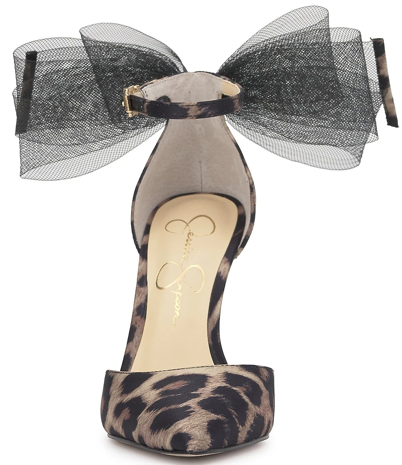 Jessica Simpson Phindies Leopard Print Tulle Bow Pumps