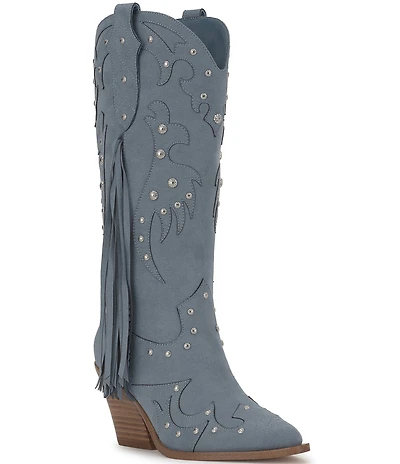 Jessica Simpson Piarin Fringe Studded Western Boots