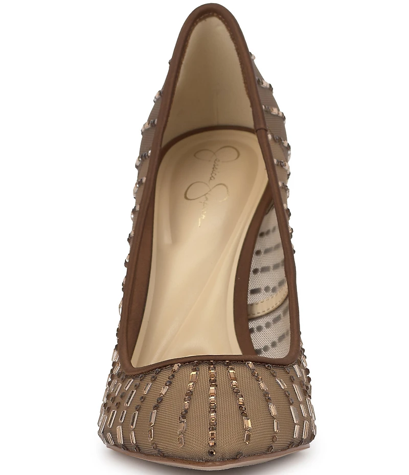 Jessica Simpson Piviano Rhinestone Mesh Pumps