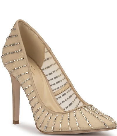 Jessica Simpson Piviano Rhinestone Mesh Pumps