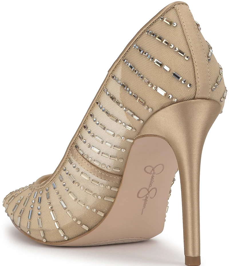 Jessica Simpson Piviano Rhinestone Mesh Pumps