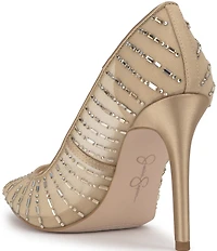 Jessica Simpson Piviano Rhinestone Mesh Pumps