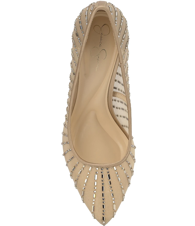 Jessica Simpson Piviano Rhinestone Mesh Pumps