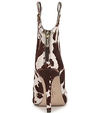 Jessica Simpson Pixillez Cow Print Haircalf Stiletto Studded Booties