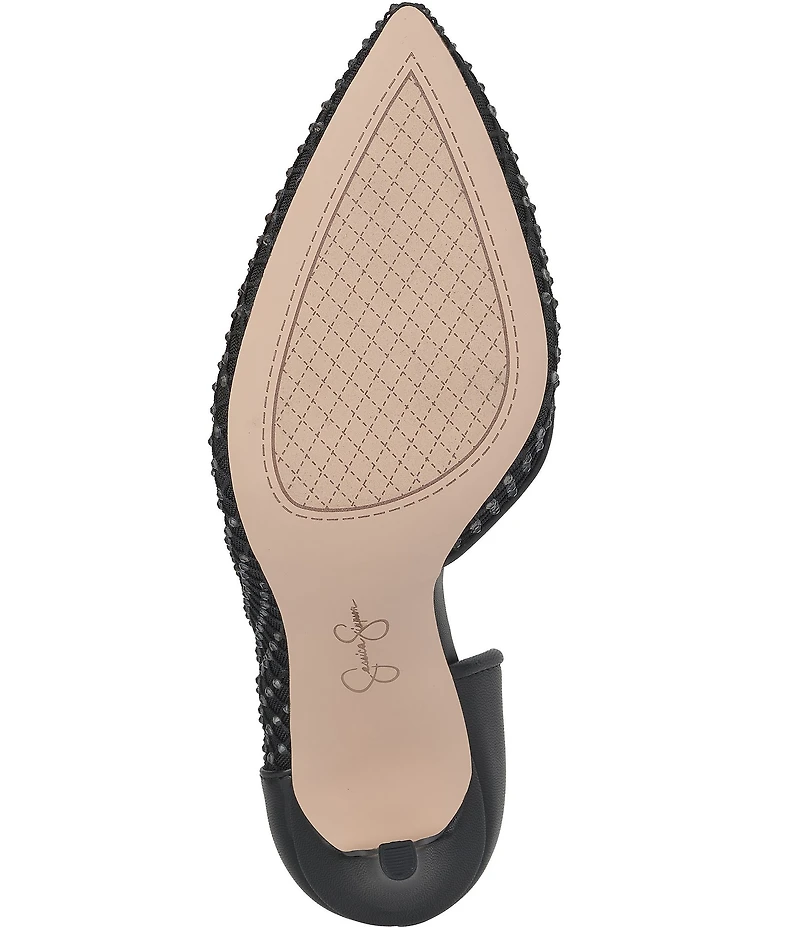 Jessica Simpson Prizma 8 Mesh Rhinestone Embellished d'Orsay Pumps
