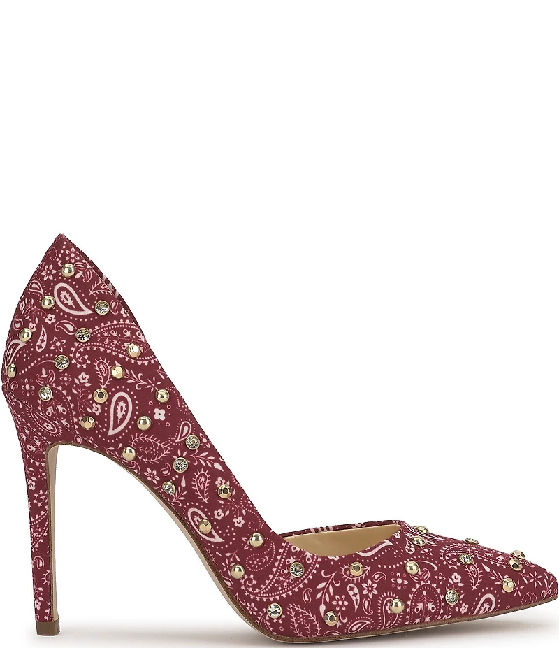 Jessica Simpson Prizma Bandana Print Studded d'Orsay Pumps