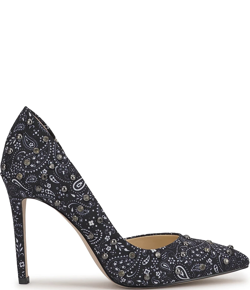 Jessica Simpson Prizma Bandana Print Studded d'Orsay Pumps