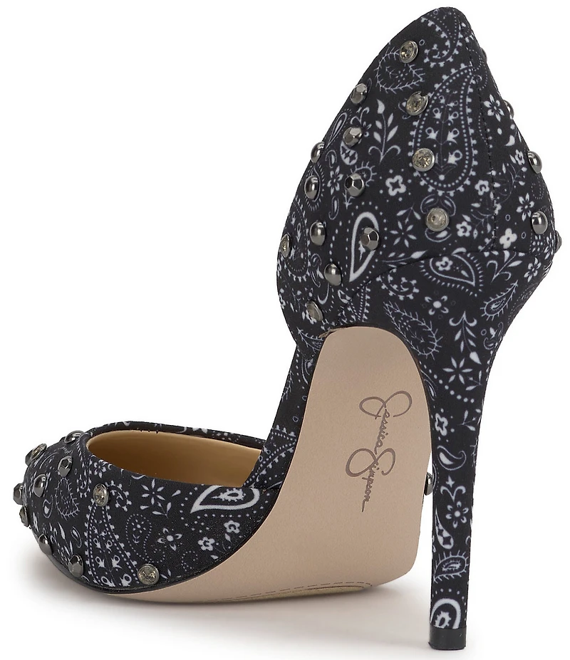 Jessica Simpson Prizma Bandana Print Studded d'Orsay Pumps