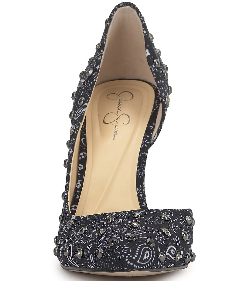 Jessica Simpson Prizma Bandana Print Studded d'Orsay Pumps