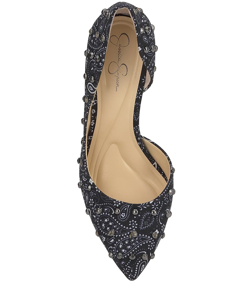Jessica Simpson Prizma Bandana Print Studded d'Orsay Pumps
