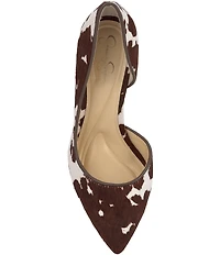 Jessica Simpson Prizma Cow Print Haircalf d'Orsay Pumps