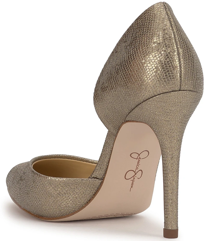 Jessica Simpson Prizma Metallic Faux Leather d'Orsay Pumps