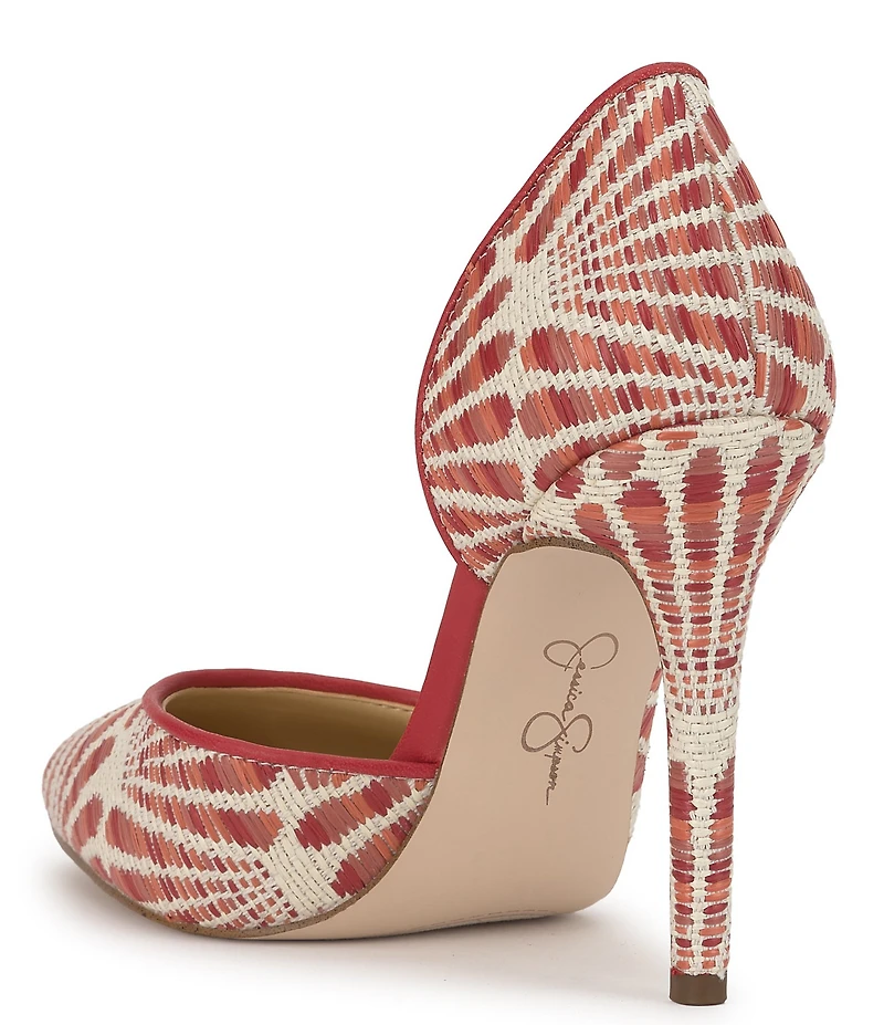 Jessica Simpson Prizma Patterned Raffia d'Orsay Pumps