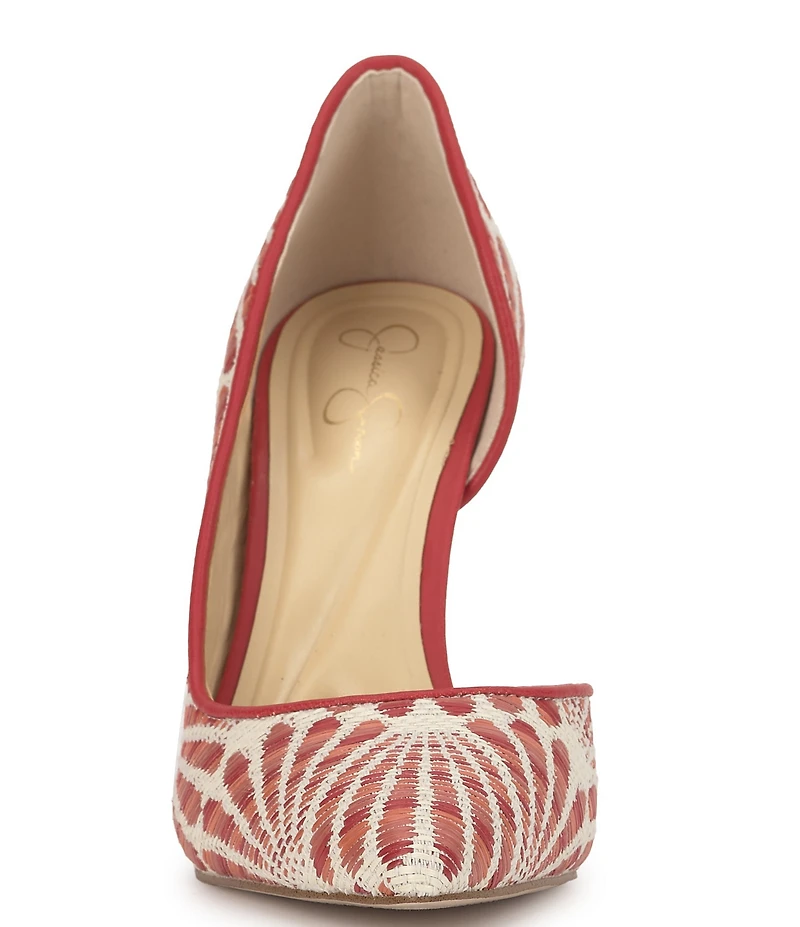 Jessica Simpson Prizma Patterned Raffia d'Orsay Pumps