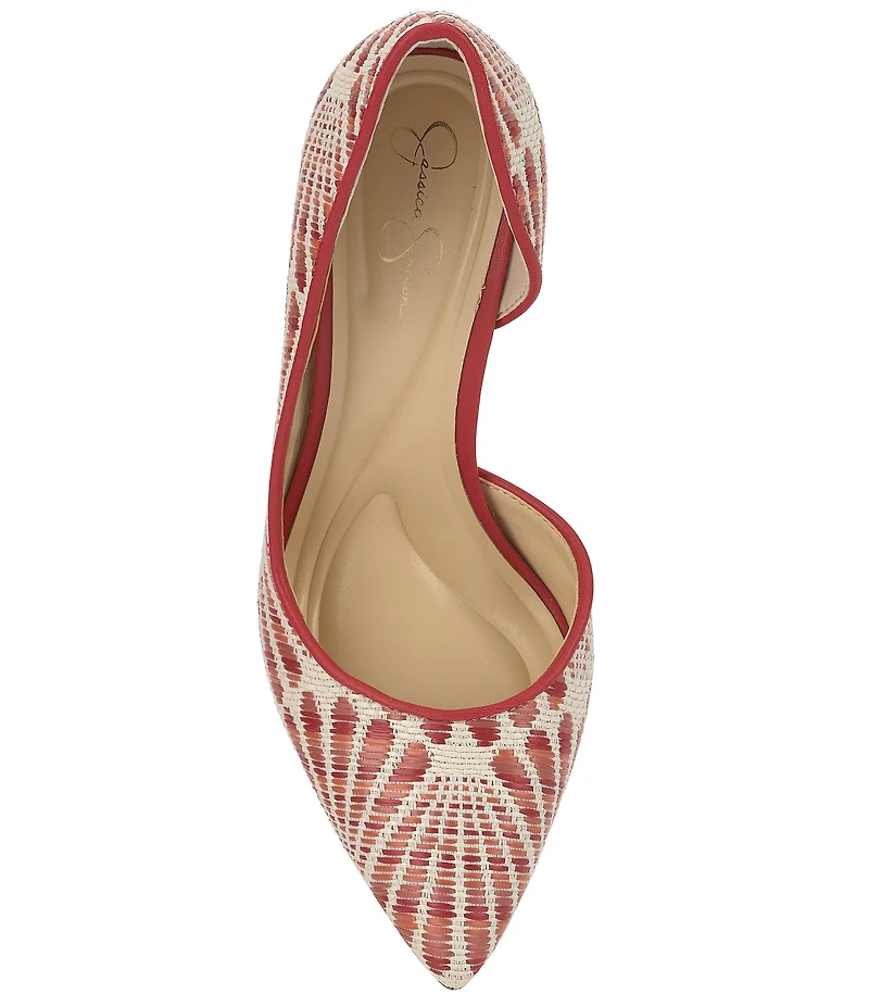 Jessica Simpson Prizma Patterned Raffia d'Orsay Pumps