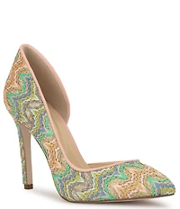 Jessica Simpson Prizma Rainbow Chevron Raffia d'Orsay Pumps