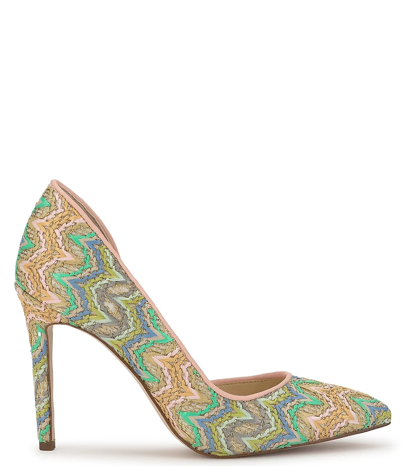 Jessica Simpson Prizma Rainbow Chevron Raffia d'Orsay Pumps