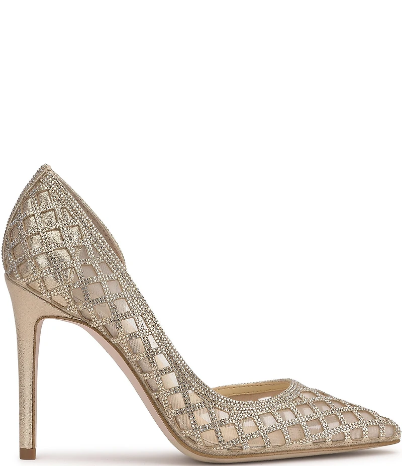 Jessica Simpson Prizma Rhinestone Grid D'Orsay Dress Pumps