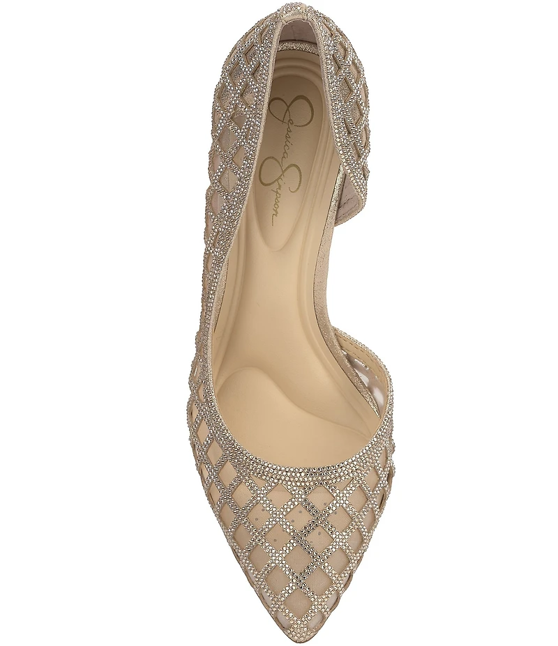 Jessica Simpson Prizma Rhinestone Grid D'Orsay Dress Pumps