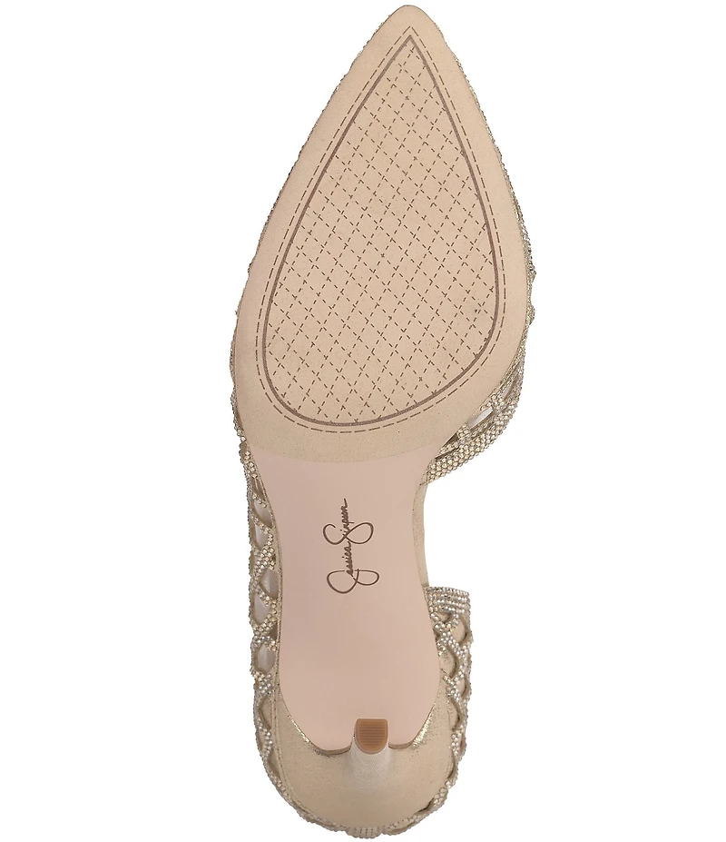 Jessica Simpson Prizma Rhinestone Grid D'Orsay Dress Pumps