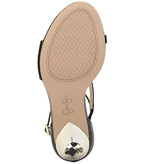 Jessica Simpson Qamille Crinkle Patent Asymmetrical Strap Dress Sandals