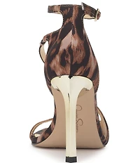 Jessica Simpson Qamille Leopard Asymmetrical Strap Dress Sandals