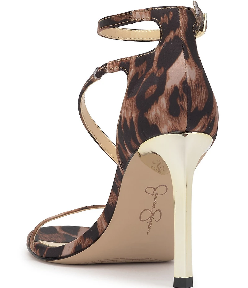 Jessica Simpson Qamille Leopard Asymmetrical Strap Dress Sandals
