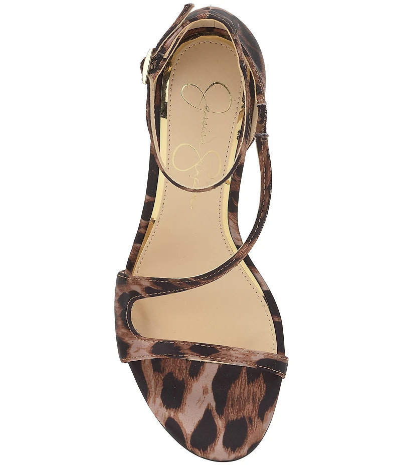 Jessica Simpson Qamille Leopard Asymmetrical Strap Dress Sandals