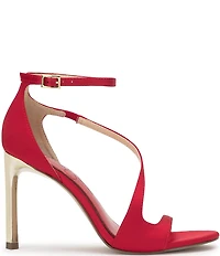 Jessica Simpson Qamille Satin Asymmetrical Strap Dress Sandals