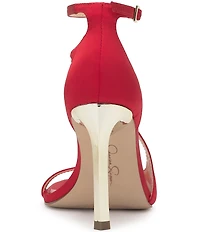 Jessica Simpson Qamille Satin Asymmetrical Strap Dress Sandals
