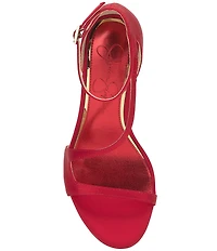 Jessica Simpson Qamille Satin Asymmetrical Strap Dress Sandals