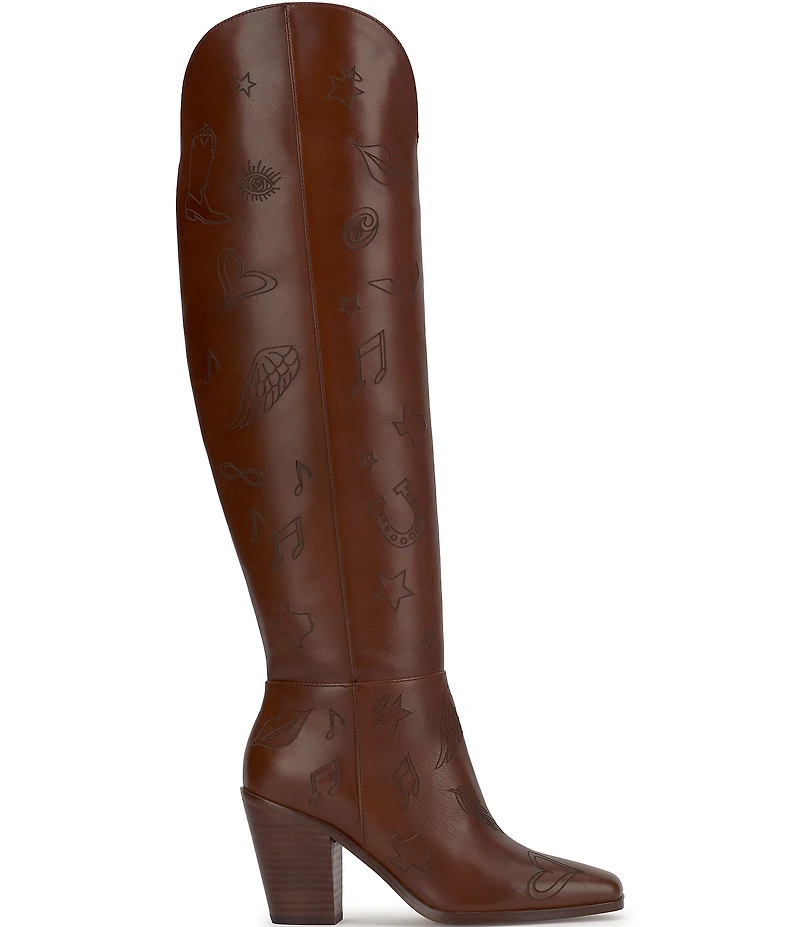 Jessica Simpson Ravyn Icon Printed Leather Boots