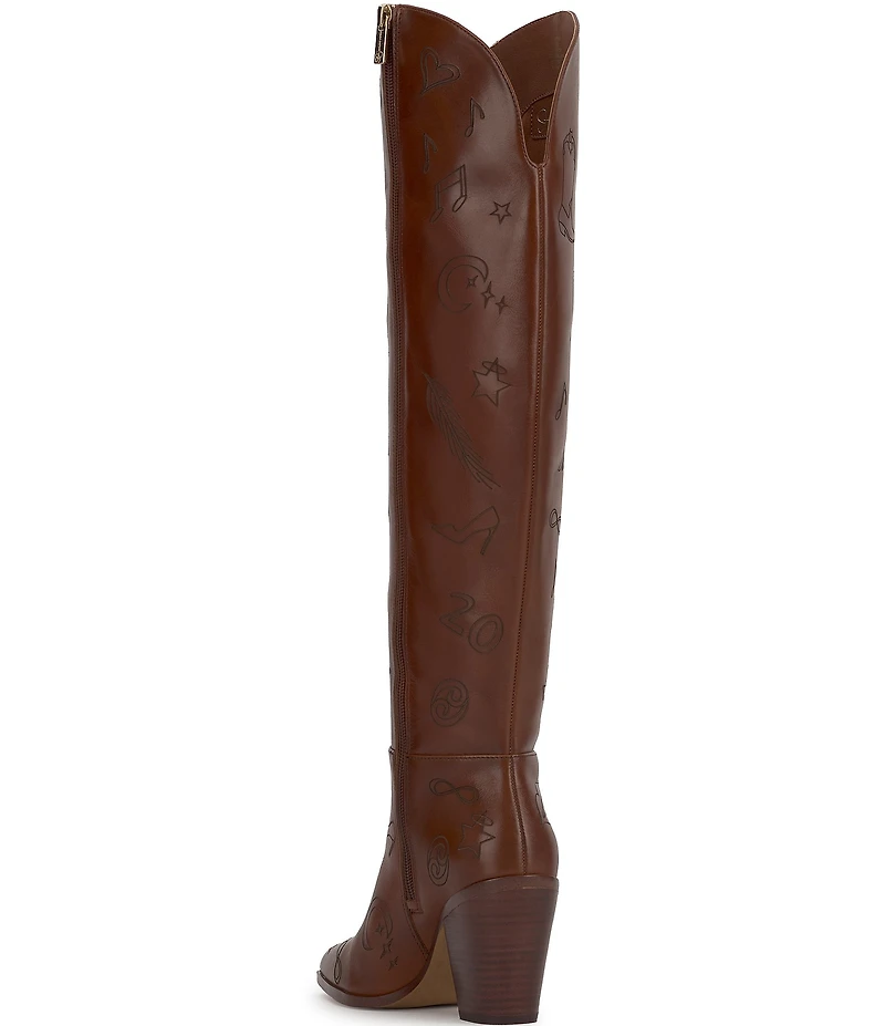 Jessica Simpson Ravyn Icon Printed Leather Boots