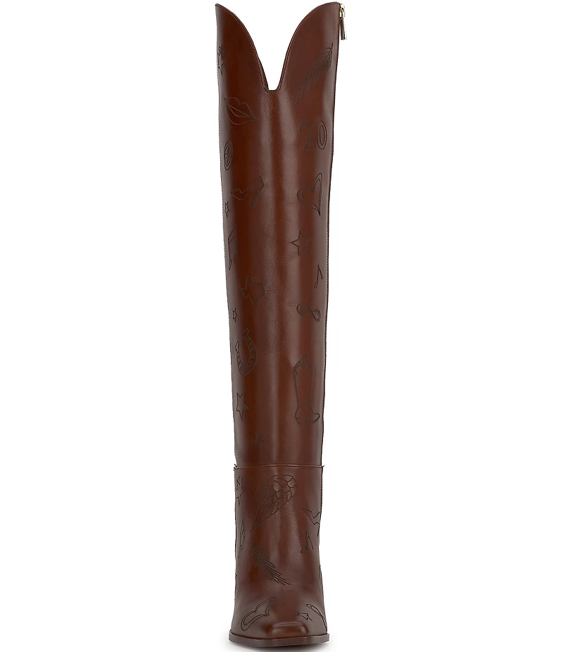 Jessica Simpson Ravyn Icon Printed Leather Boots