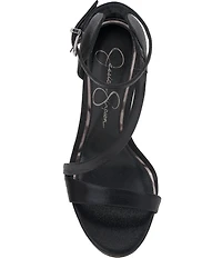 Jessica Simpson Rayli Metallic Fabric Ankle Wrap Stiletto Dress Sandals