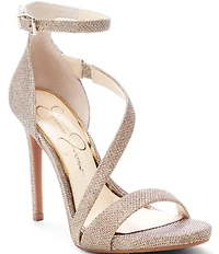 Jessica Simpson Rayli Metallic Ankle Wrap Stiletto Dress Sandals