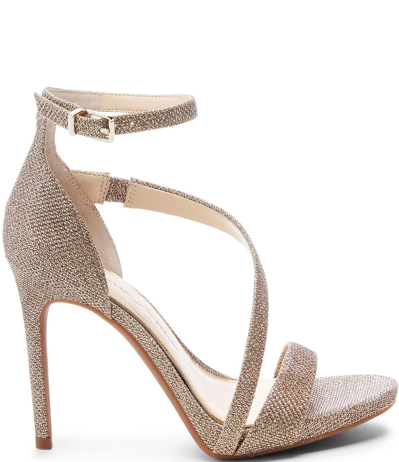 Jessica Simpson Rayli Metallic Ankle Wrap Stiletto Dress Sandals
